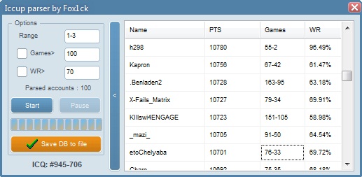 Iccup parser by Fox1ck