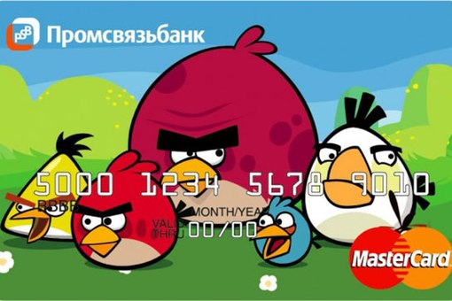 В России выпустили банковские карты с персонажами Angry Birds